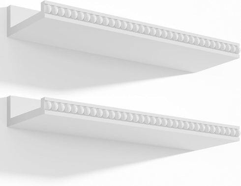 Alsonerbay White Floating Shelves Wall Mounted Set of 2, 15.7 Inch Modern