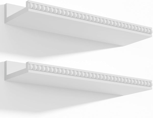 Alsonerbay White Floating Shelves Wall Mounted Set of 2, 15.7 Inch Modern