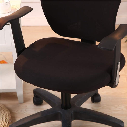 Computer Office Chair Cover - Stretchable Protective Cloth Polyester Universal Desk Task Chair Slipcover, Black