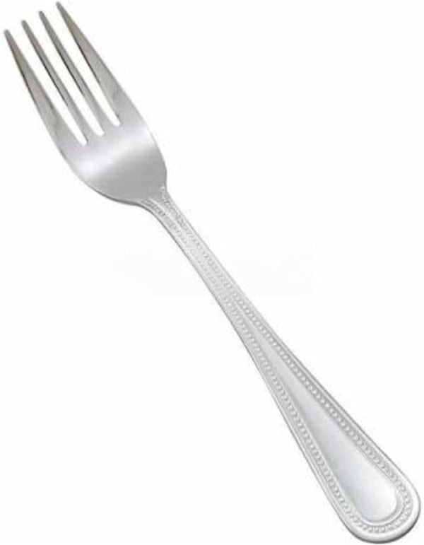 Winco 12-Piece Dots Salad Fork Set, Silver, 18-0 Stainless Steel