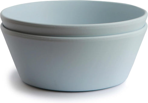 mushie Round Dinnerware Bowls for Kids, Set of 2 Made in Denmark (Powder Blue)