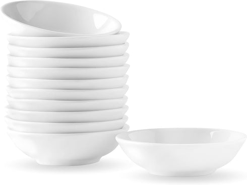 UIBFCWN 12 Pack Sauce Dish Dipping Bowls, 1.2 Oz Ceramic Soy Sauce Dishes, White Dipping Bowls for Condiments