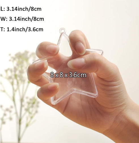 Barelove Clear Fillable Ornaments Balls Decoration, 10 PCS Transparent DIY Craft Baubles for Home Decor Party Gift