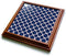 3dRose Quatrefoil Pattern Navy Blue & White Trivet with Ceramic Tile, 8 by 8", Brown Accent