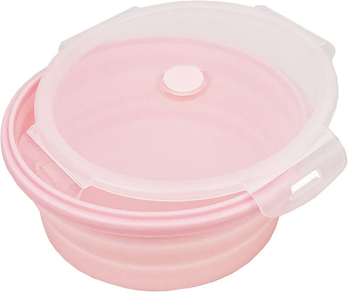 CARTINTS Silicone Collapsible Food Storage Containers, Set of 4 Round Bowls with Lids, Microwave & Freezer Safe