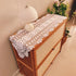 Tablecloth,1 11.8"x31.5" ABREEZE Handmade Oval pc,Cotton Lace-Edge Beige Doily for Mirrors, Dining Table, Coffee Table