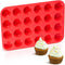 CAKETIME Silicone Muffin Pan Mini 24 Cups - Nonstick Food Grade Baking Pan