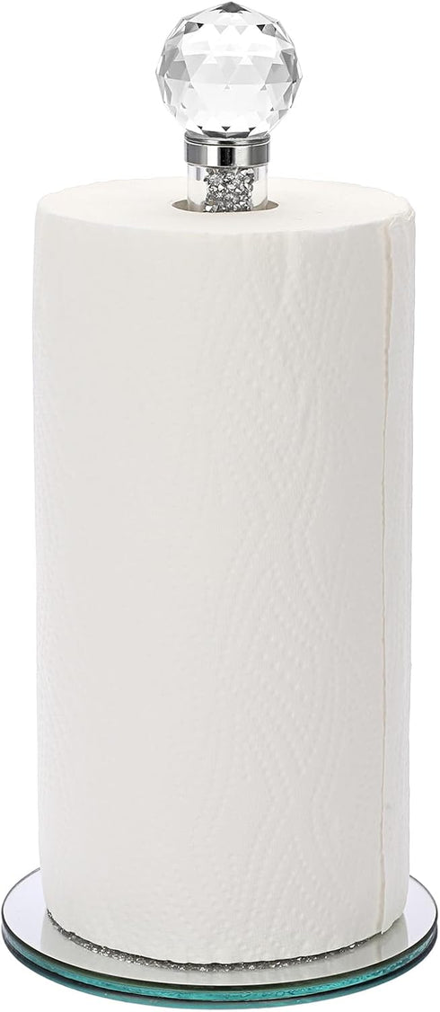 Sumnacon Paper Towel Holder,Crystal Free Standing Paper Towel Roll Holder for Bathroom Bling