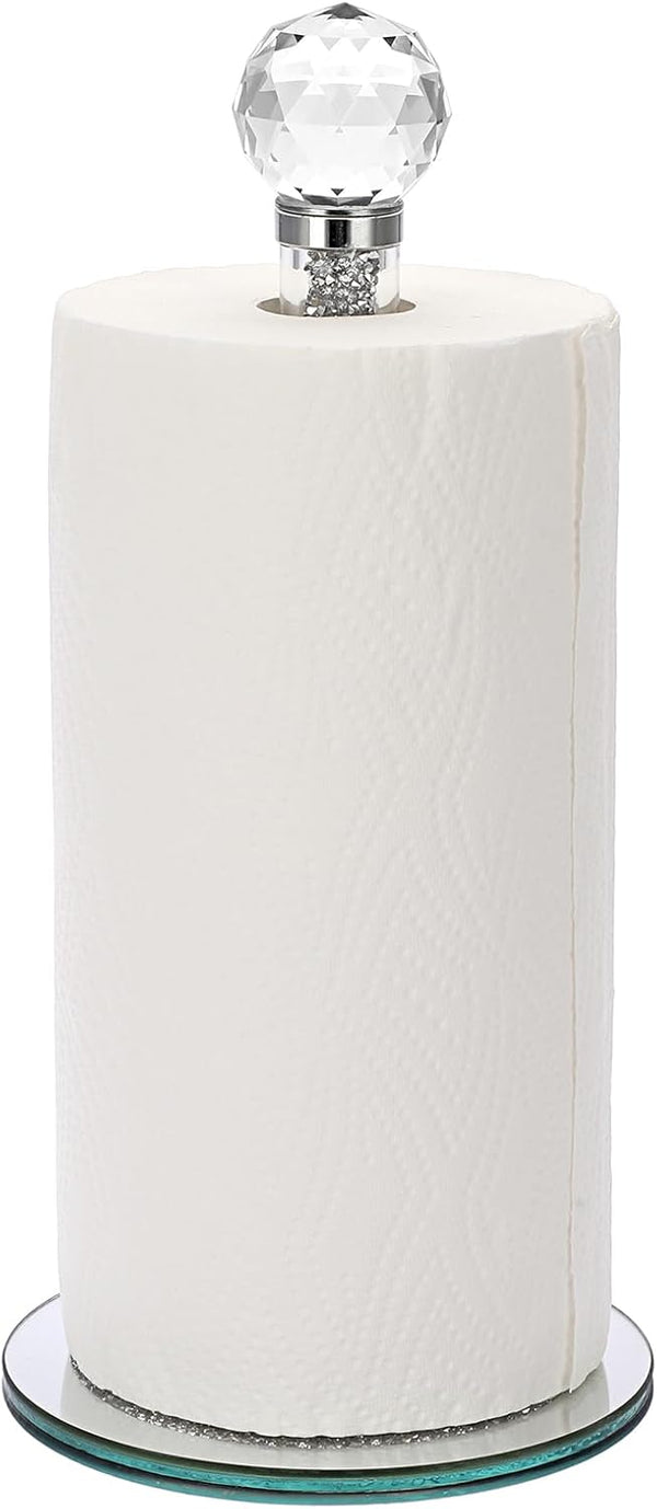 Sumnacon Paper Towel Holder,Crystal Free Standing Paper Towel Roll Holder for Bathroom Bling