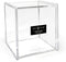 Isaac Jacobs Clear Acrylic Cube Organizer with Lid, Stackable Storage for Makeup, School & Office Supplies
