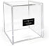 Isaac Jacobs Clear Acrylic Cube Organizer with Lid, Stackable Storage for Makeup, School & Office Supplies