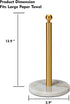 Countertop, Gold Paper Towel Holder with Weighted Marble Base for One-Handed Operation, No Wobbly (Marble Base, Gold)