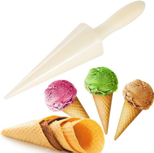 Hemoton Ice Cream Waffle Cone Roller, Krumkake Cone Maker Wooden Pastry Waffle Cake Kitchen Baking Tool