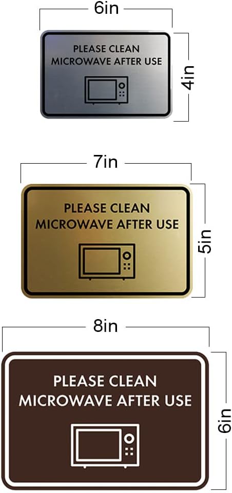 Classic Framed Please Clean Microwave After Use Sign (Brushed Silver) - Small by Signs ByLITA