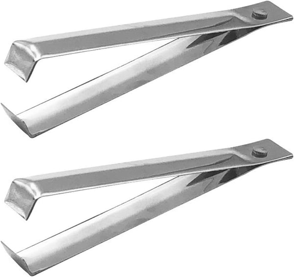 2Pcs Silver Garlic Peeler - Garlic Peeling Tweezers Remover Tool, Stainless Steel Kitchen Utensils and Gadgets, Onions