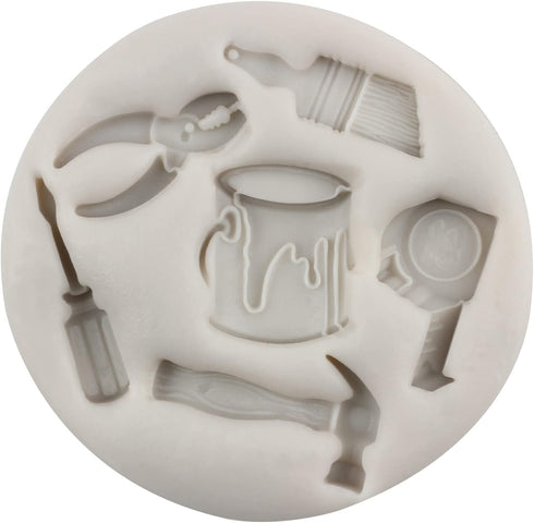 Mini Construction Tools Silicone Molds Set of 4 for Cake Decorating, Chocolate Fondant Molds, Cupcake Topper