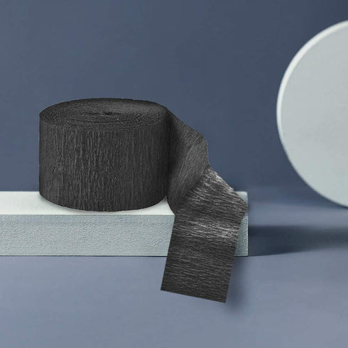 Crepe Paper Streamers Black and Gold (2 Rolls Each Color)