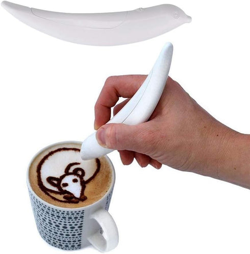 Latte Art Pen, Electric Coffee Pen for DIY Latte & Food, Works with Cinnamon, Salt, Sugar, Coffee Grinds