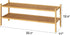 kiplant 2-Tier Closet, Long Shoe Rack, Bamboo Wood Shoe Rack, Stackable for Entryway & Hallway