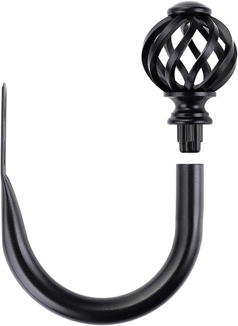 Sumnacon Set of 2 Metal Curtain Holdbacks - Wall Mounted Drapery Tiebacks for Bedroom, Livingroom, Office, Black