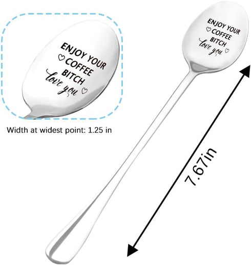 Funny Coffee Spoon Gifts for Coffee Lovers, Best Friend Birthday Gifts for Women, Girls, Wife, Girlfriend