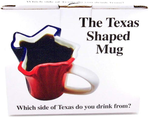 Red, White & Blue Texas Shaped Coffee Mug, 12 Ounce