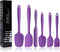 Silicone Spatulas Set - Heat Resistant Spoonula, Non-Stick Scrapers, One Piece Design Baking Mixing Tool (Purple)