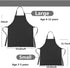 Kids Adjustable Cotton Apron and Chef Hat Set, Large Pocket Black Bibs for Cooking Baking Painting