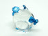 Pig Miniature Figurines, Hand Painted Blown Glass Art Collectible Gift Decor, V1 in Clear Blue