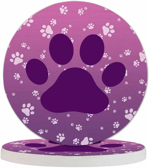 Pznen Big Dog Paw Coasters for Drinks 2 Pack Little Animal Puppy Cat