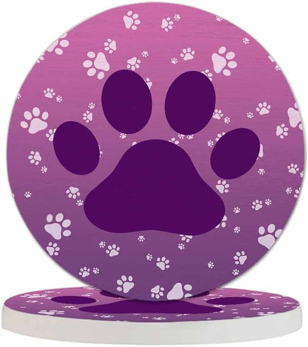 Pznen Big Dog Paw Coasters for Drinks 2 Pack Little Animal Puppy Cat