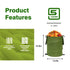 13.8x15.8 600D (1Pcs-Green 10 Collapsible Pop Up Trash Can, Outdoor Recycling Bin in, Oxford Cloth Yard Waste Bags