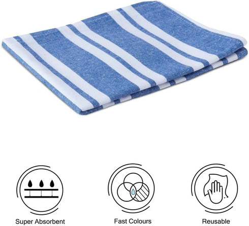 Encasa Homes Anti-Odour Kitchen Dish Towels, 18 x 28 inch (4 Pc Set) for Quick Drying and Cleaning, Eco-Friendly Cotton