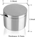 Sugar Container with Lid and Spoon, Stainless Steel 12 Ounce Multi-Function Spice Jar for Kitchen