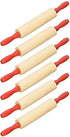 7.5 Inch (Pack 6) 7.5" (Pack 6) The Dreidel Company Mini Rolling of Rolling Pin for Play Dough - Wood Kids Rolling Pin
