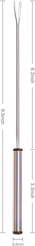Set of 12 Stainless Steel Fondue Forks, 9.5", Color Coded Cheese Fondue Forks, Heat Resistant Handle