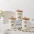 Set 27oz Set Counter Comeon Ceramic Canister with Airtight Seal Bamboo Lid Silicone, Food Storage Jars for Coffee Sugar