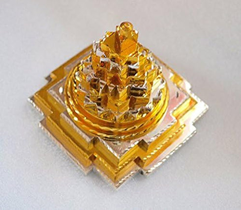 Sri Yantra, Meru Yantra, Sri Chakra in Brass Size 2" Inch - 3D, Spiritual Powers, Vaastu Dosh, Prosperity
