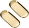 Gold Tray 2 Pack, Stainless Steel Decorative Tray for Bathroom, Jewelry, Vanity Storage, 9 Inch-Oval