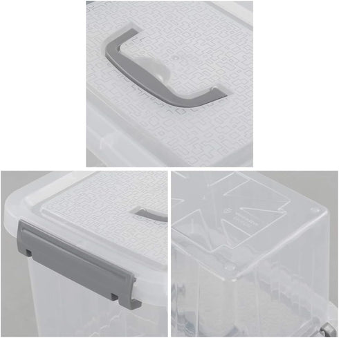Jekiyo Clear Plastic Storage Bin – 12 Quart Latching Box with Lid, 1 Pack