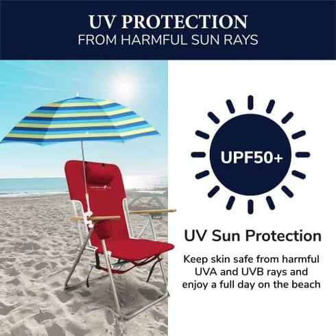 Adjustable Beach Chair Umbrella with UV Protection