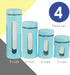 Kitchen Canisters Set for Countertop by Home Basics, Retro-Styled Stainless Steel and Glass, 4 Pieces (Turquoise)
