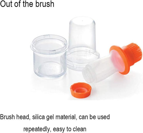AKOAK Silicone Pressing Oil Bottle Brush - 1 Pack with Lid for Baking Sauce, Salad Dressing, Barbecue Sauce