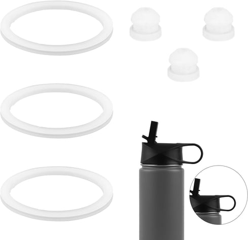 6pcs Silicone Gasket Replacement for DRINCO 14/18/22/32/40/64oz Water Bottles, Straw Lid Seal & Vent Hole Gaskets