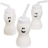 Fun Express Set of 12 Ghost Shape Cups with Straw for Halloween, 8 oz, BPA Free Plastic, Kids Party Supplies, White