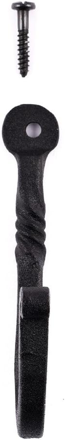 Renovators Supply Black Wrought Iron Bathroom Hooks, 3.5 in., Pack of 3