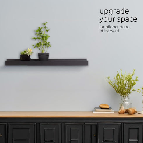 Kiera Grace Floating Shelves for Wall - Pack of 1, 23" L x 4" W x 2" H, Easy to Assemble, Black