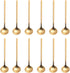12 PCS Vogue Mini Espresso Spoons, 18/8 Stainless Steel, 5.2 Inches for Coffee, Dessert, Ice Cream, Gold