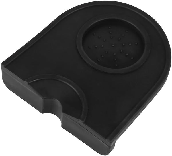 Silicone Coffee Tamp Mat, Anti-Skid Espresso Tampering Corner Pad Tool (Black)