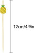 PuTwo Cocktail Picks - Handmade Bamboo Toothpicks, 100pcs, 4.7" in Yellow Pineapples